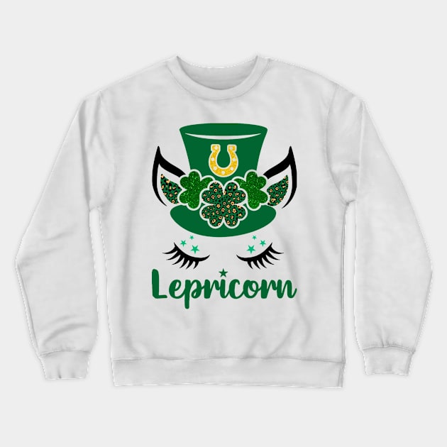 Lepricorn St Patricks Day Girls Unicorn Crewneck Sweatshirt by freakys